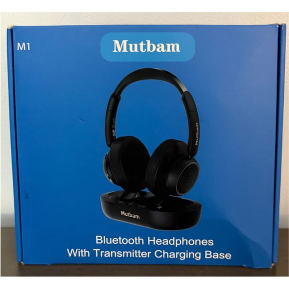 Mutbam Bluetooth Wireless Headphones w/ Transmitter – TV, Mobile, Laptop, 65Hrs - Picture 1 of 7